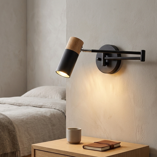 Applique Murale Articulée Bois Noir